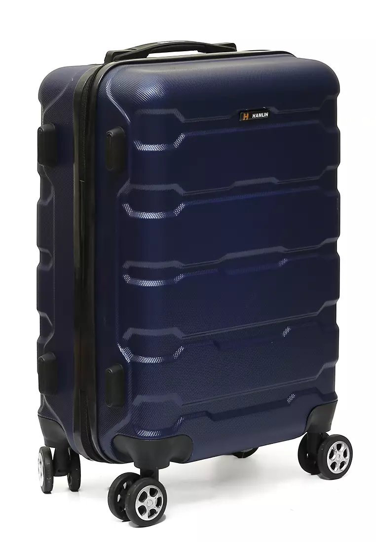 Carlton Koper Hardcase Unisex Size 20 Inch Tas Travel Combination Lock Large Compartment Material ABS+PVC Coated ORIGINAL - Navy