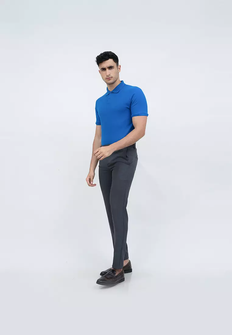 polo shirt baju kaos kerah polo slim houseofcuff biru