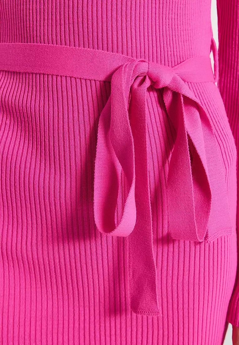 Belt Detailed Sweater Dress