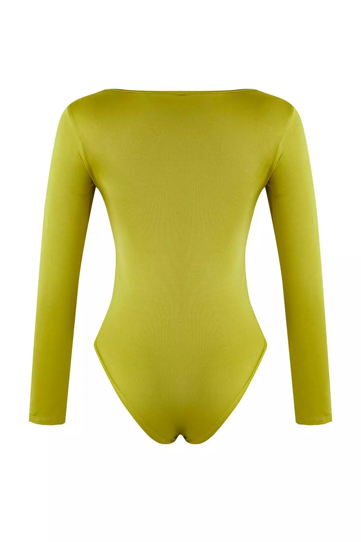 Oil Green Fitted/Fits The Body Accessory Detailed Snap-Flex Knitted Bodysuit