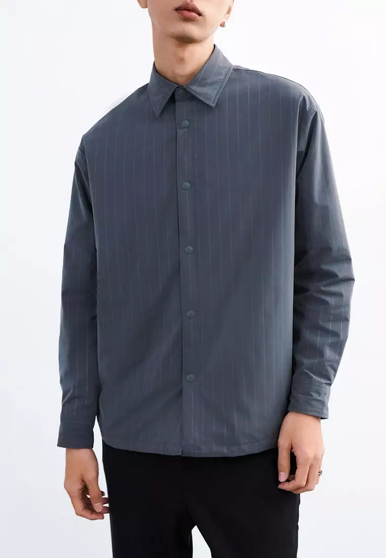 Buy Urban Revivo Button Up Loose Shirt in Dark Grey 2024 Online