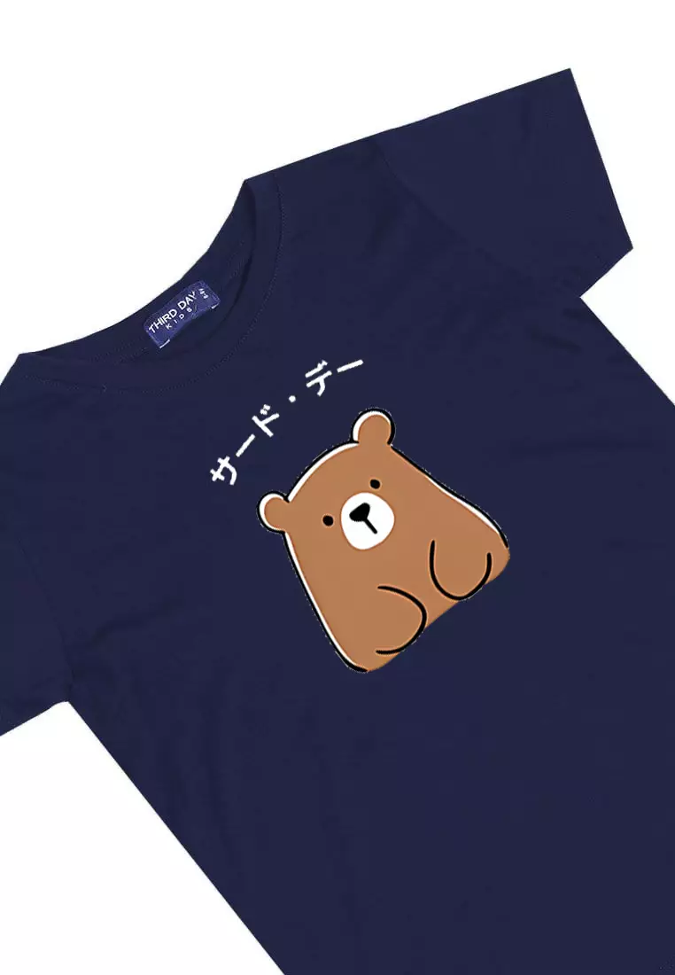 KU167 kaos anak katakana bear navy