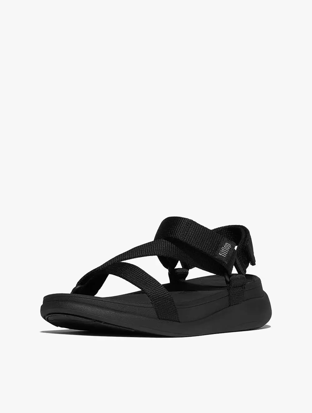 Fitflop F-Mode Go Adj. Webbing Flatform Z-Strap SandalsAll Black