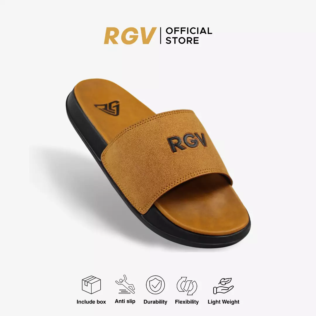 Jual RGV RGV 39 - 43 Sandal Slide Pria Wanita Sydney Tan Black - Sendal ...