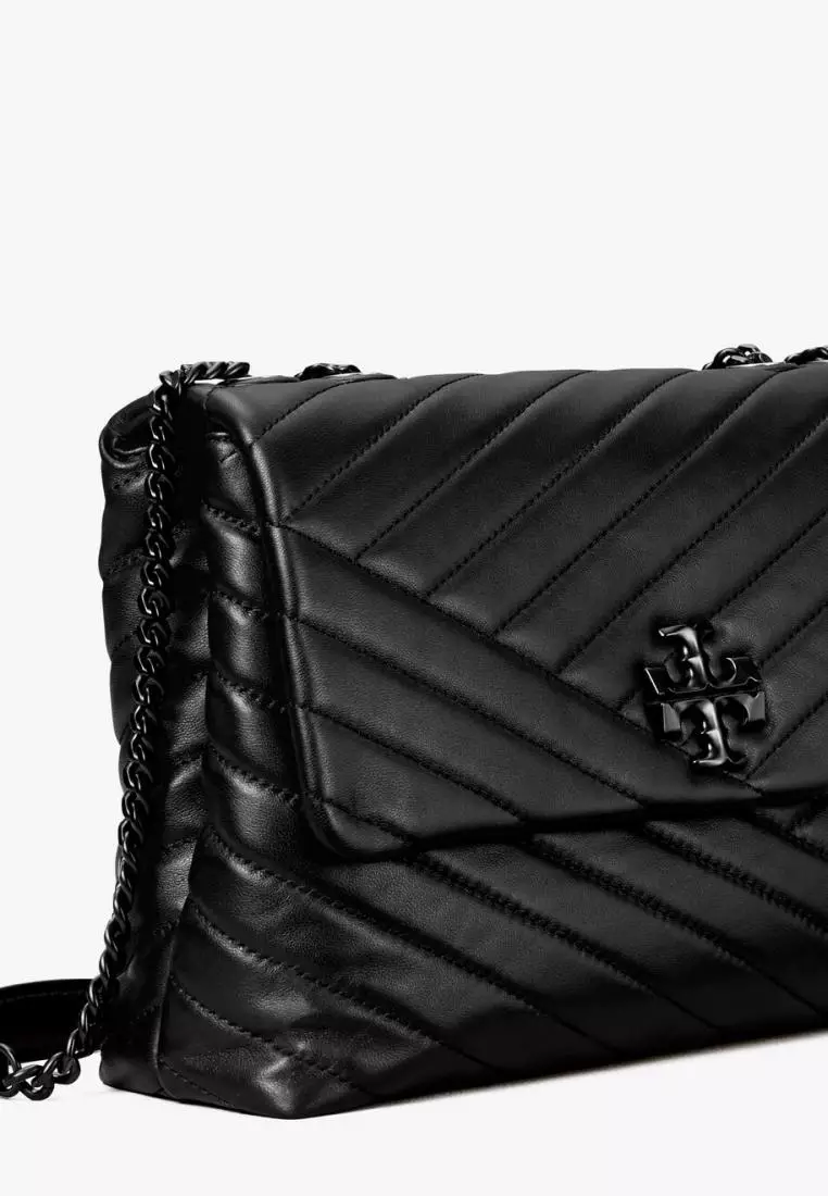 Tory Burch Kira Chevron Convertible Shoulder Bag All Black
