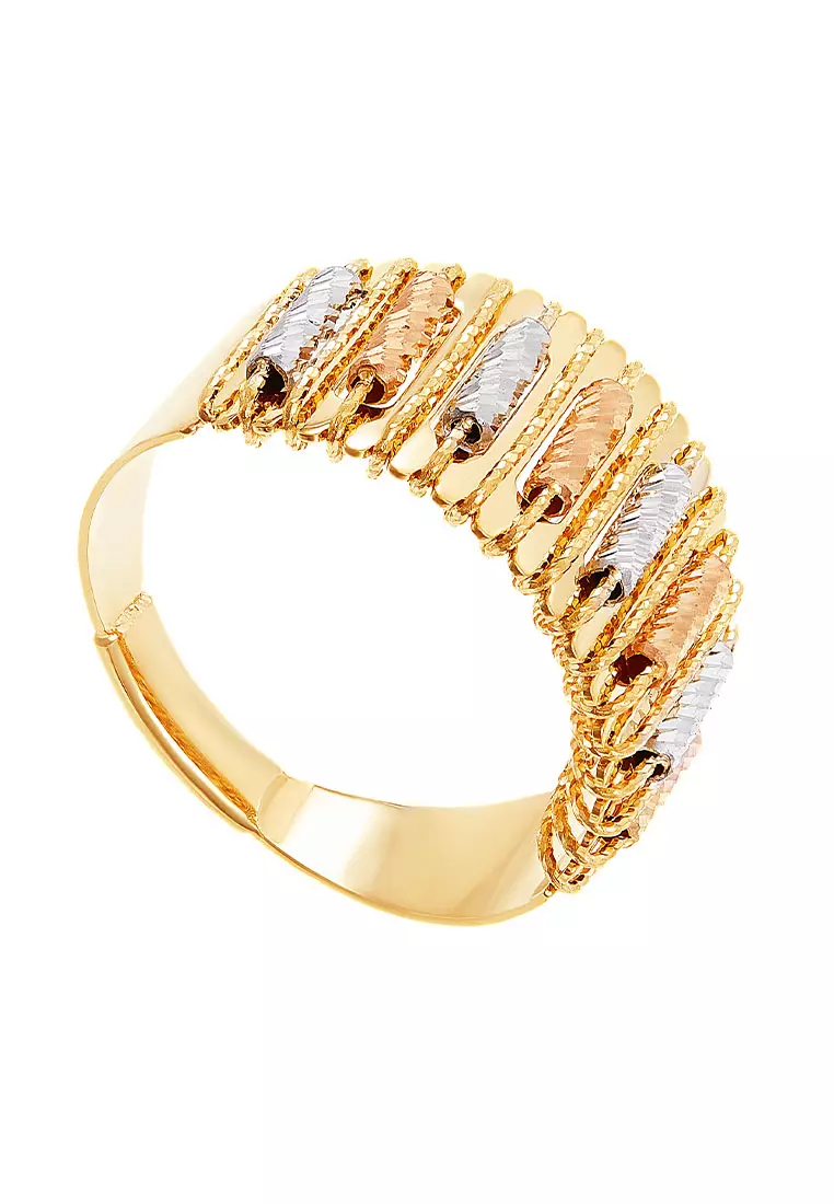 HABIB Sicilia | Oro Italia 916 Yellow, Rose and White Gold Ring GR4270-TI (22K Gold)