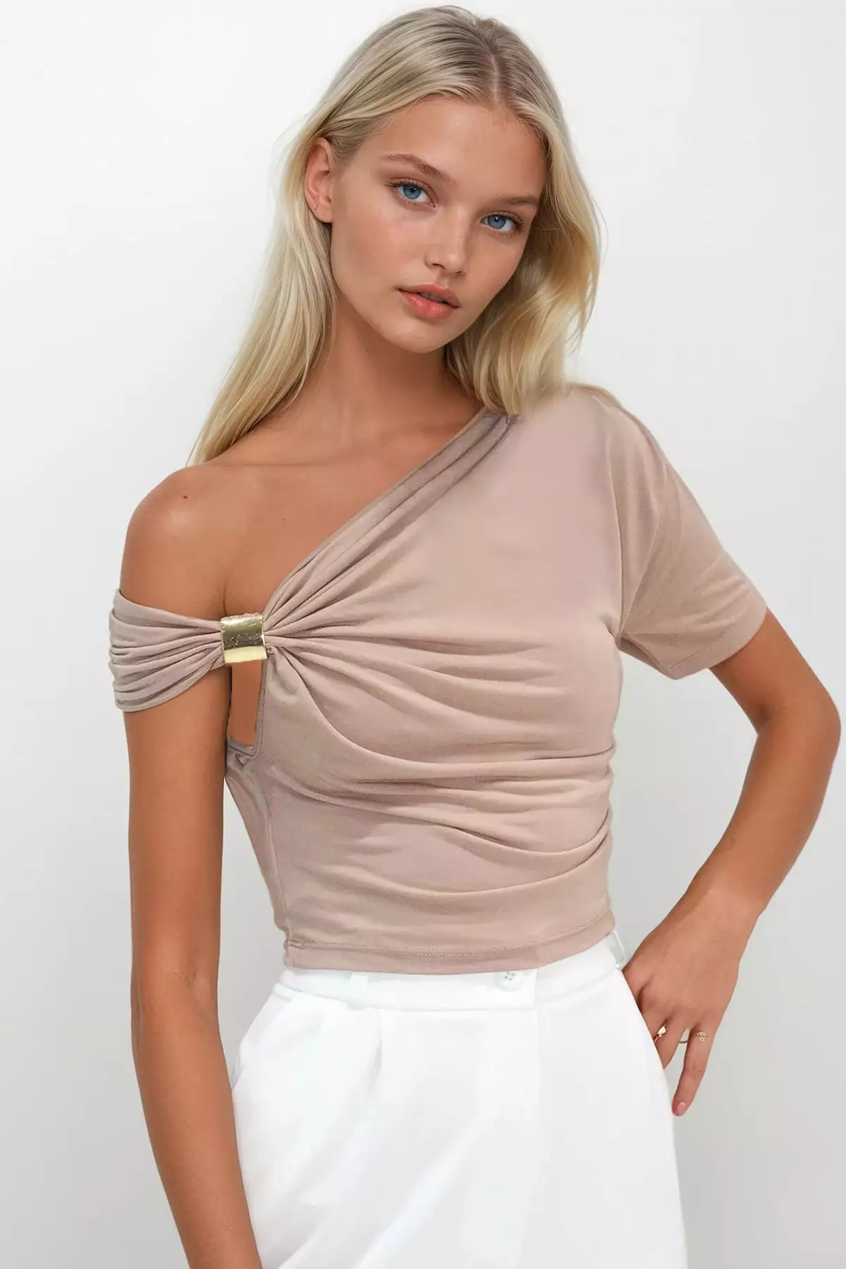 Asymmetrical Ruched Blouse