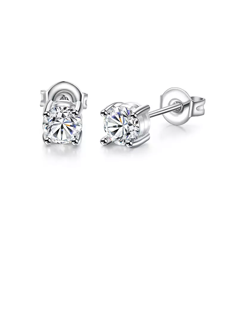 White round earrings sale