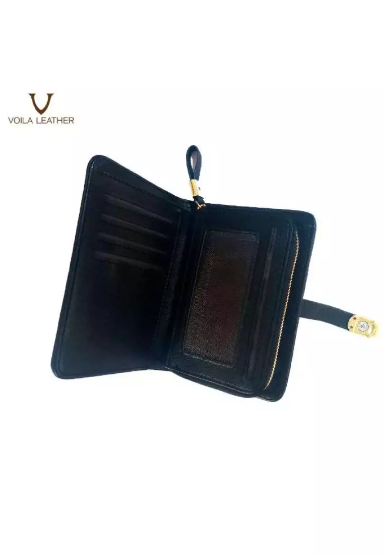 VOILA LEATHER Dompet Wanita Kulit Asli Genuine Leather Wallet CARISSA BLACK