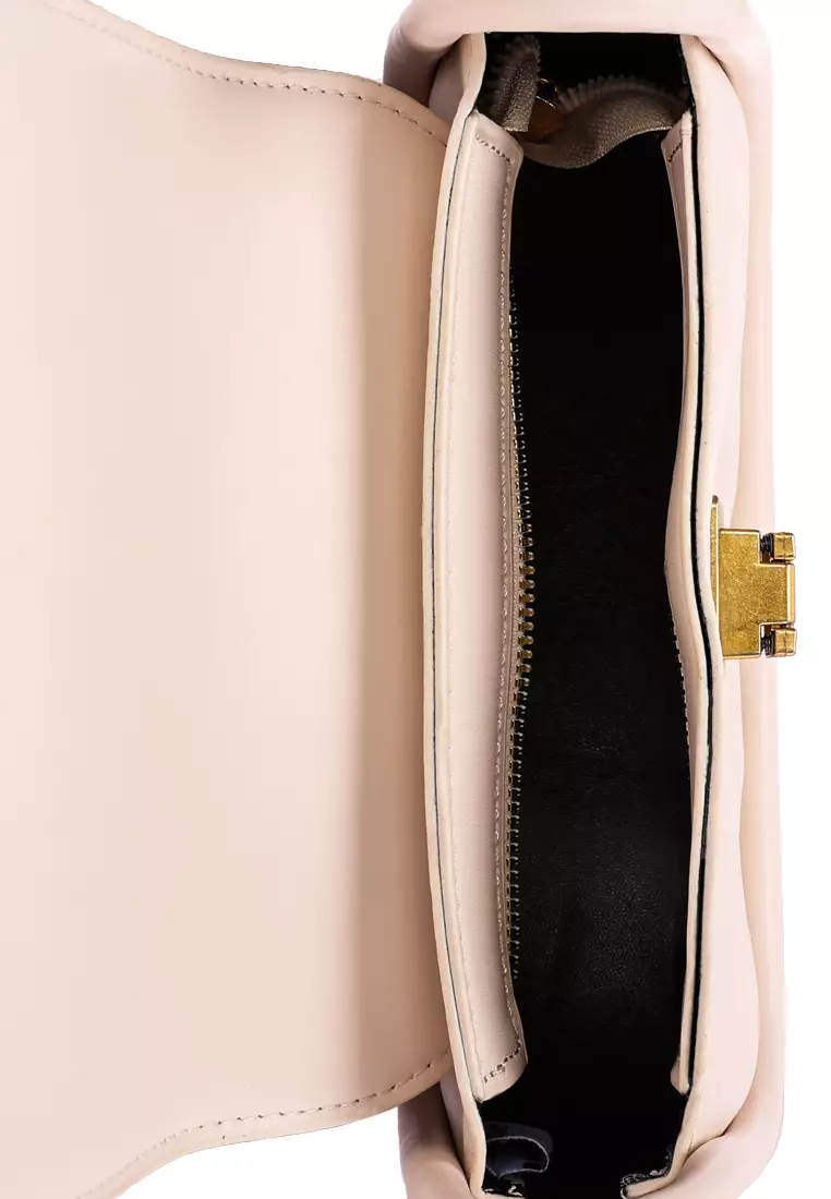 Tas Selempang Kulit Imitasi Warna Putih