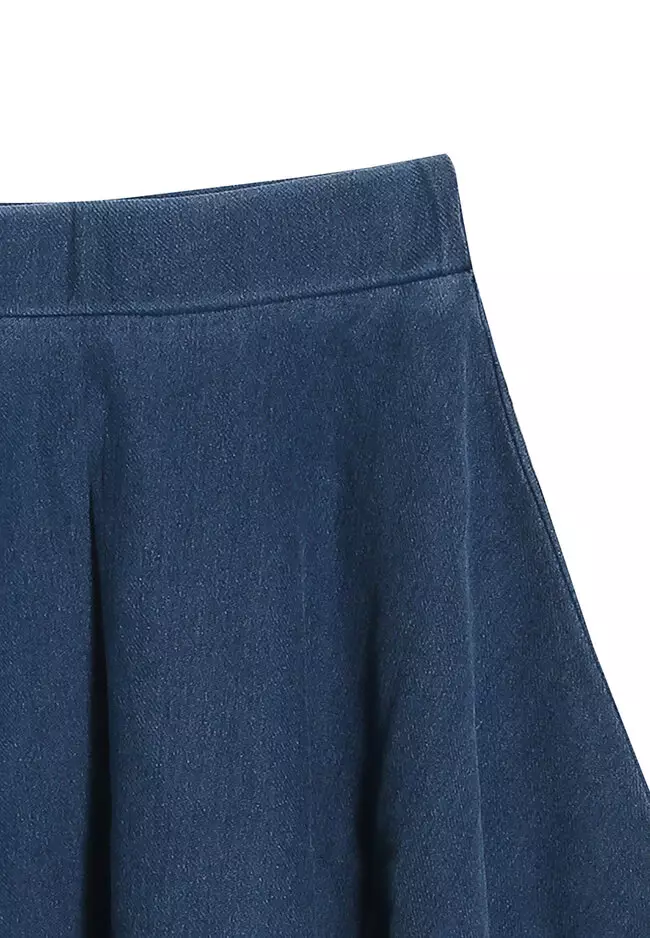 Light Jeans Flare Skirt