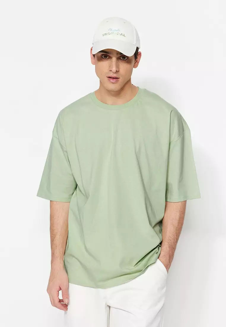 Pastel green half sleeves - Oversized Shirt
