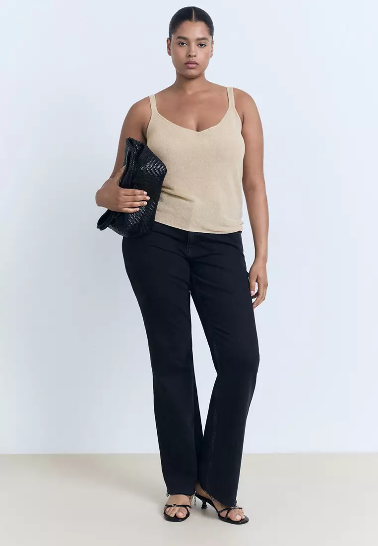 Lurex Knitted V-Neck Top