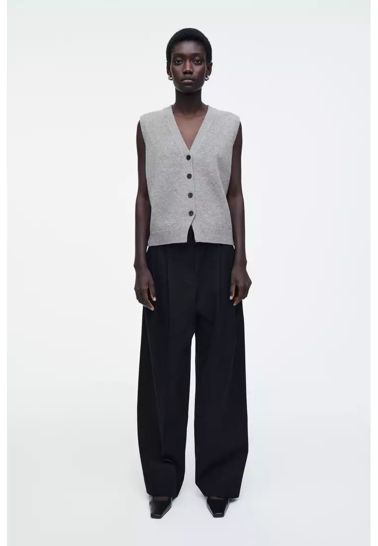 COS RELAXED COTTON WIDE-LEG TROUSERS