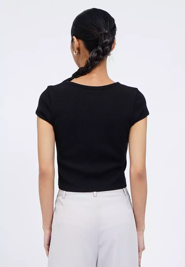 Cap Sleeve Fitted T-Shirt