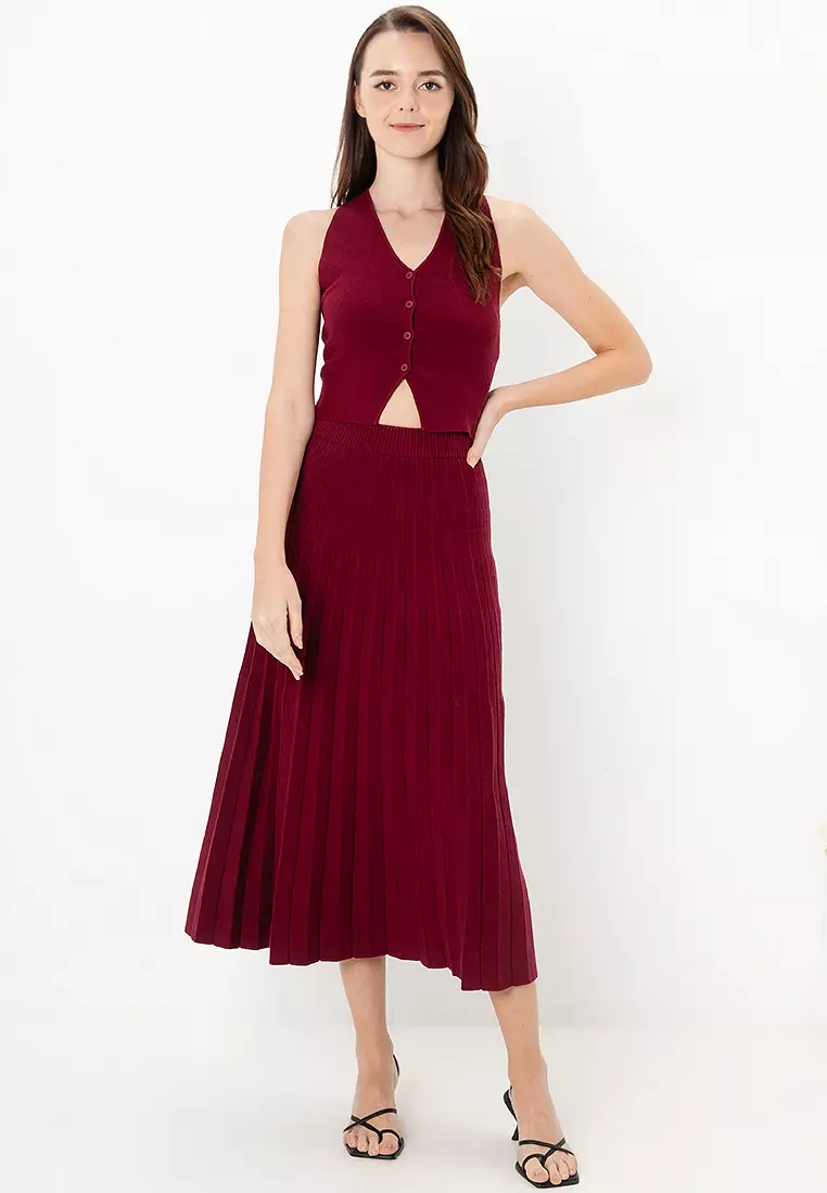 Lily's Pleated Top and Skirt Set