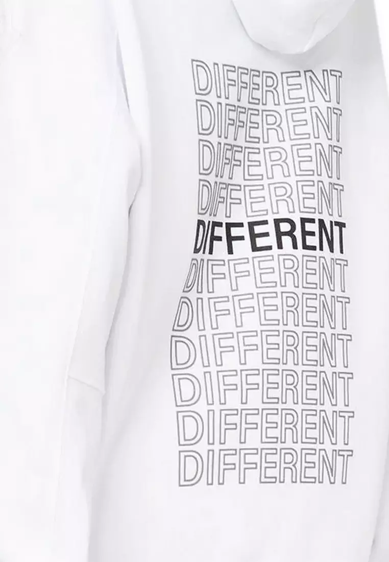 Slogan Print Hoodie in White