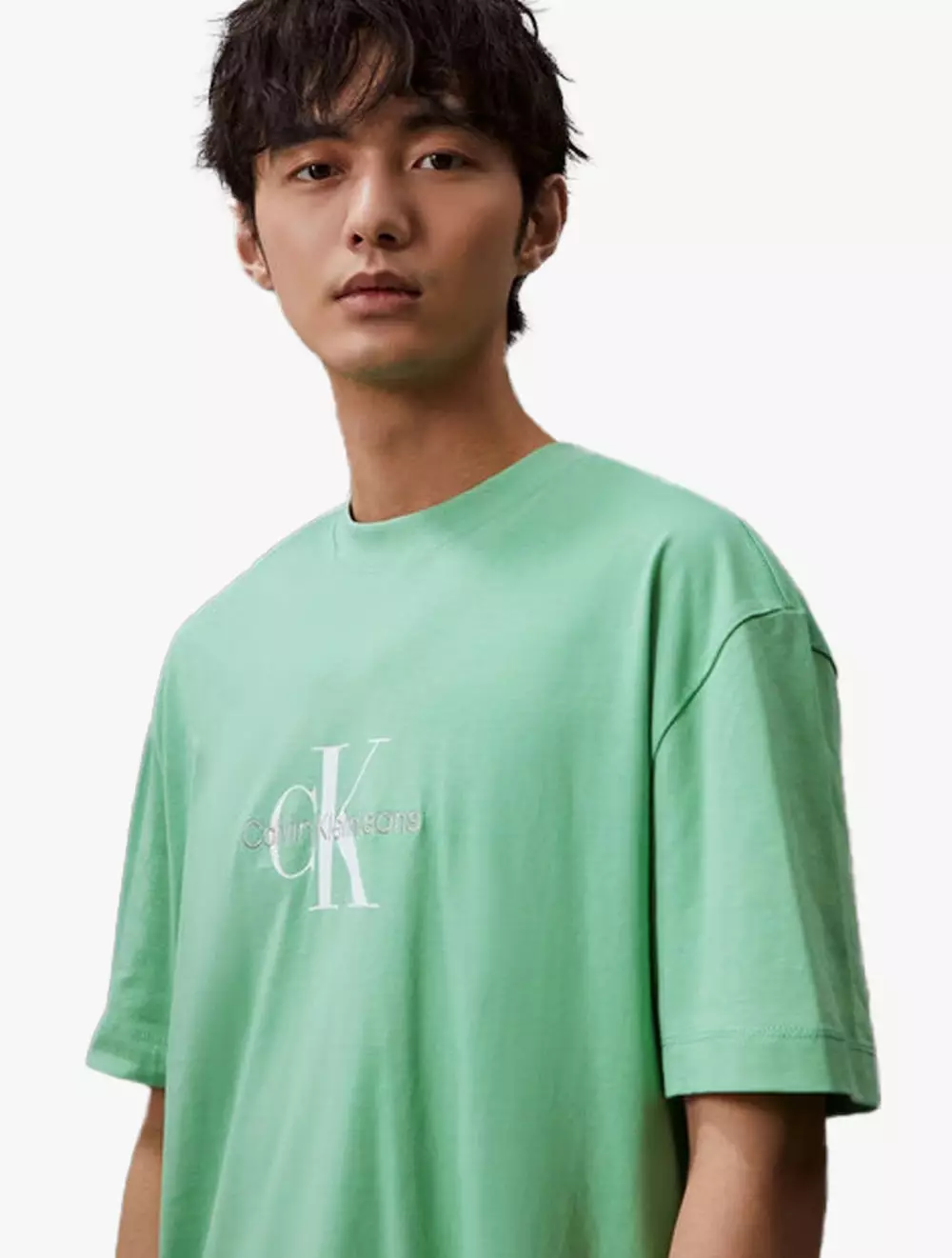 CALVIN KLEIN JEANS - MONOGRAM LOGO OVERSIZED T-SHIRT - Green - green