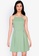 ZALORA BASICS green Scallop Detail Pleated Dress B334EAA079D6A7GS_1