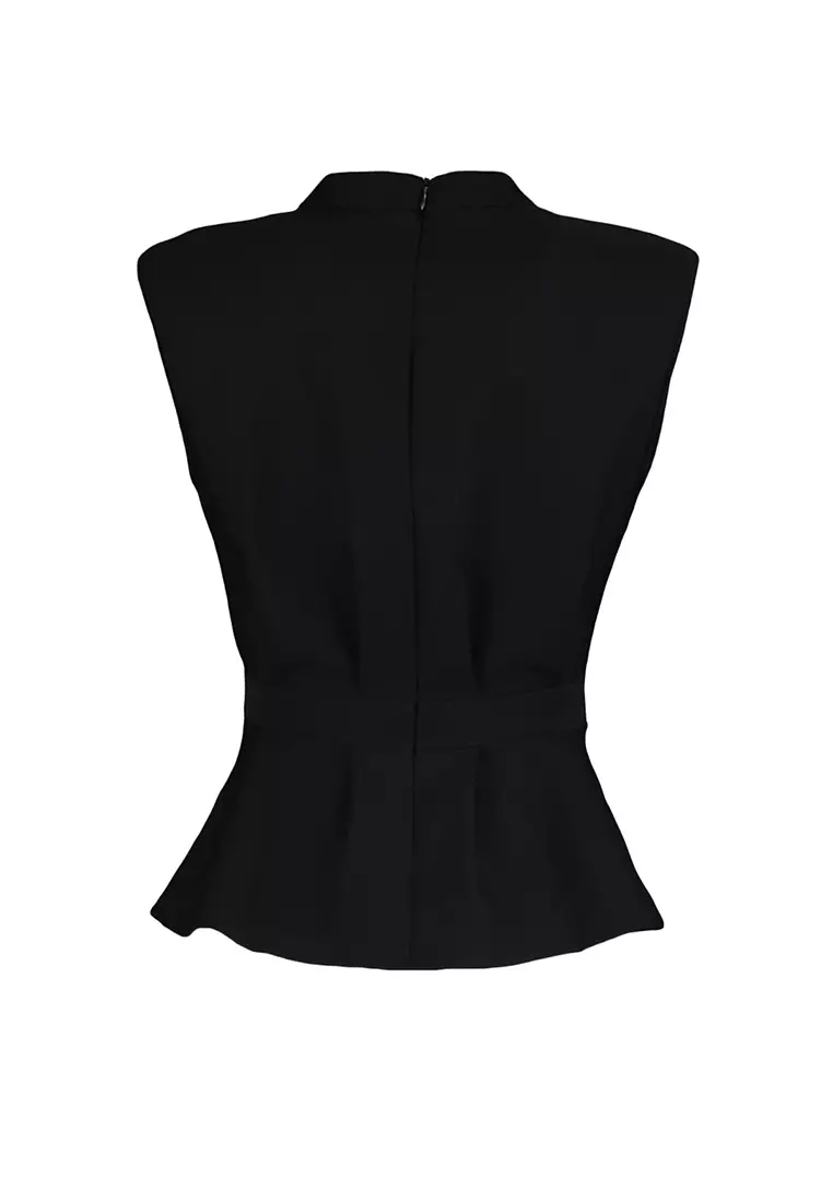 Pleated Peplum Top