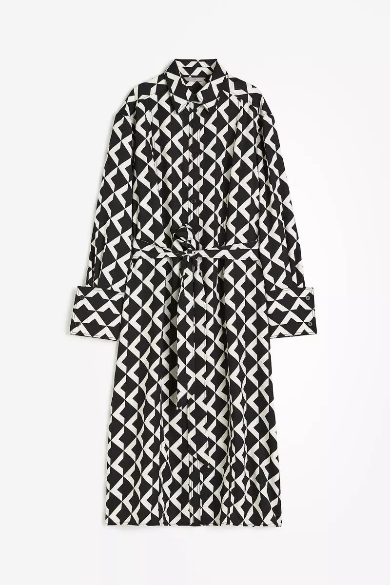 Tie-belt shirt dress