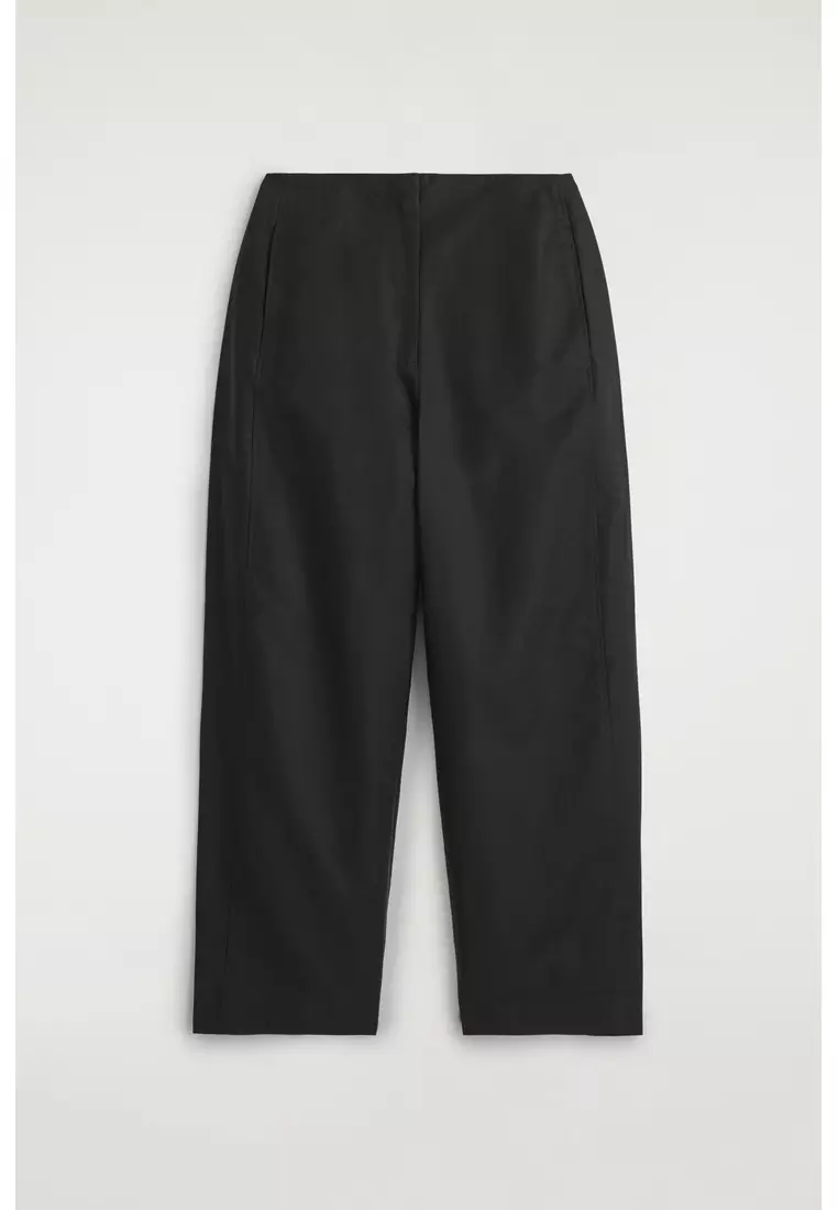 PIMA COTTON BARREL-LEG TROUSERS