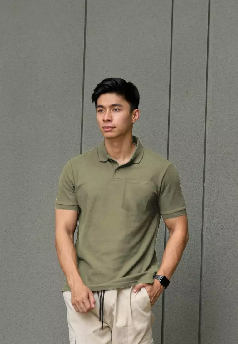 Kale MAX POCKET OLIVE GREEN / Kaos Polo Pria / Kaos Pria / Kaos kerah / Polo Shirt Slim Fit
