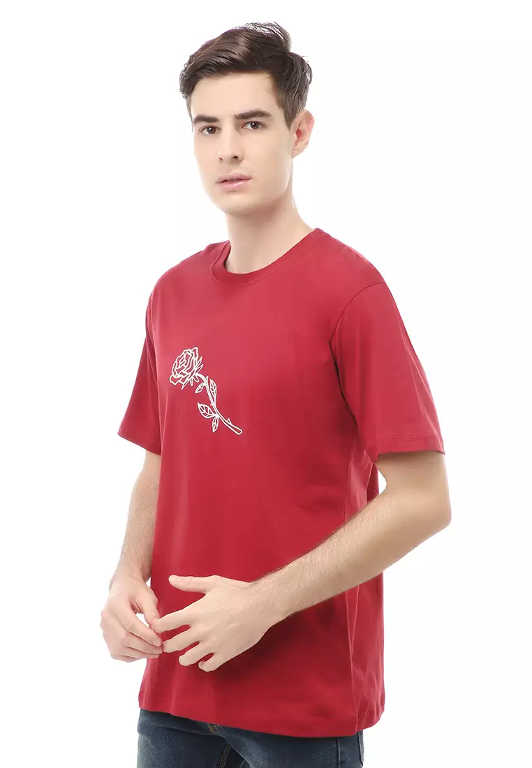 Jack T-Shirt Atasan Kasual Kaos Pria Rose Motive Lengan Pendek Material Cotton ORIGINAL