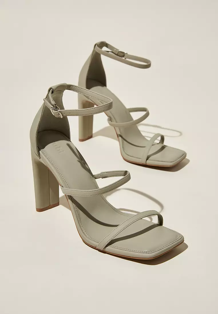 Triple strap hotsell block heels