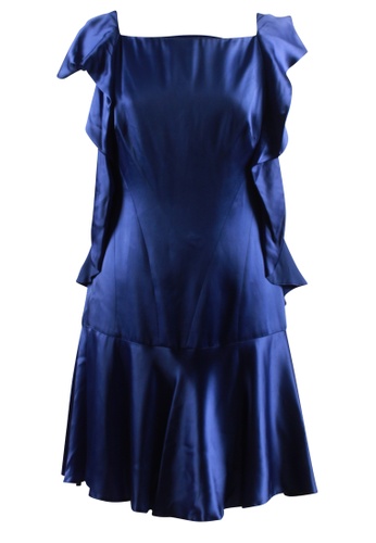 Karen Millen blue karen millen Karen Millen Satin Dress 6E0ECAA8B9A5D8GS_1