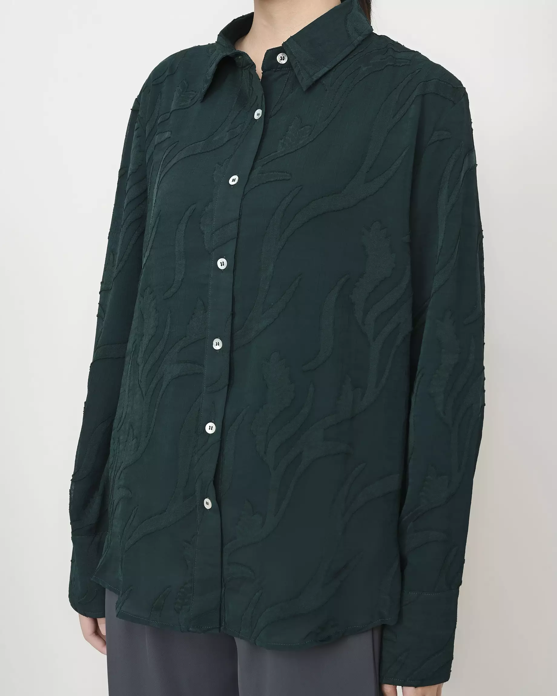 Geulis.id OLIVIA SHIRT - Emerald