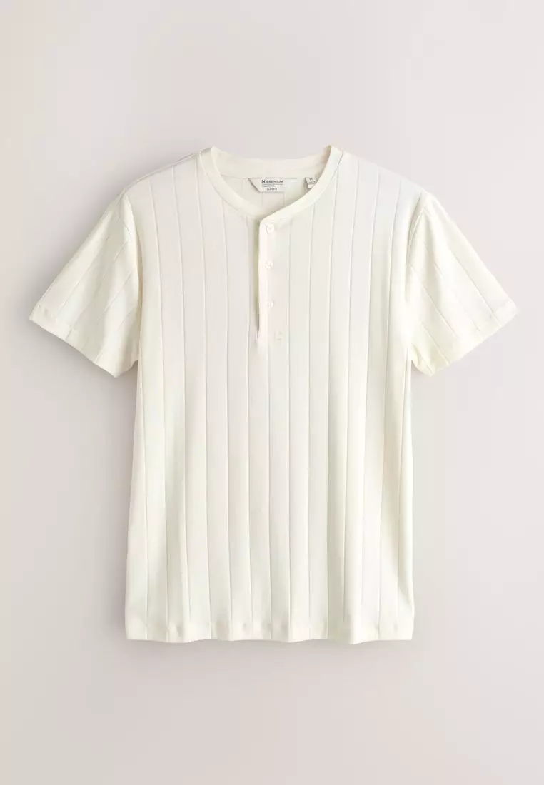Modal Cotton Ribbed Textured Smart T-Shirt