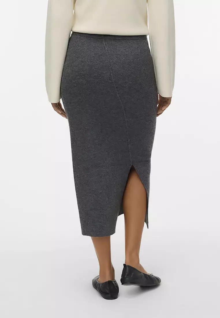 Mid Waist Midi Skirt