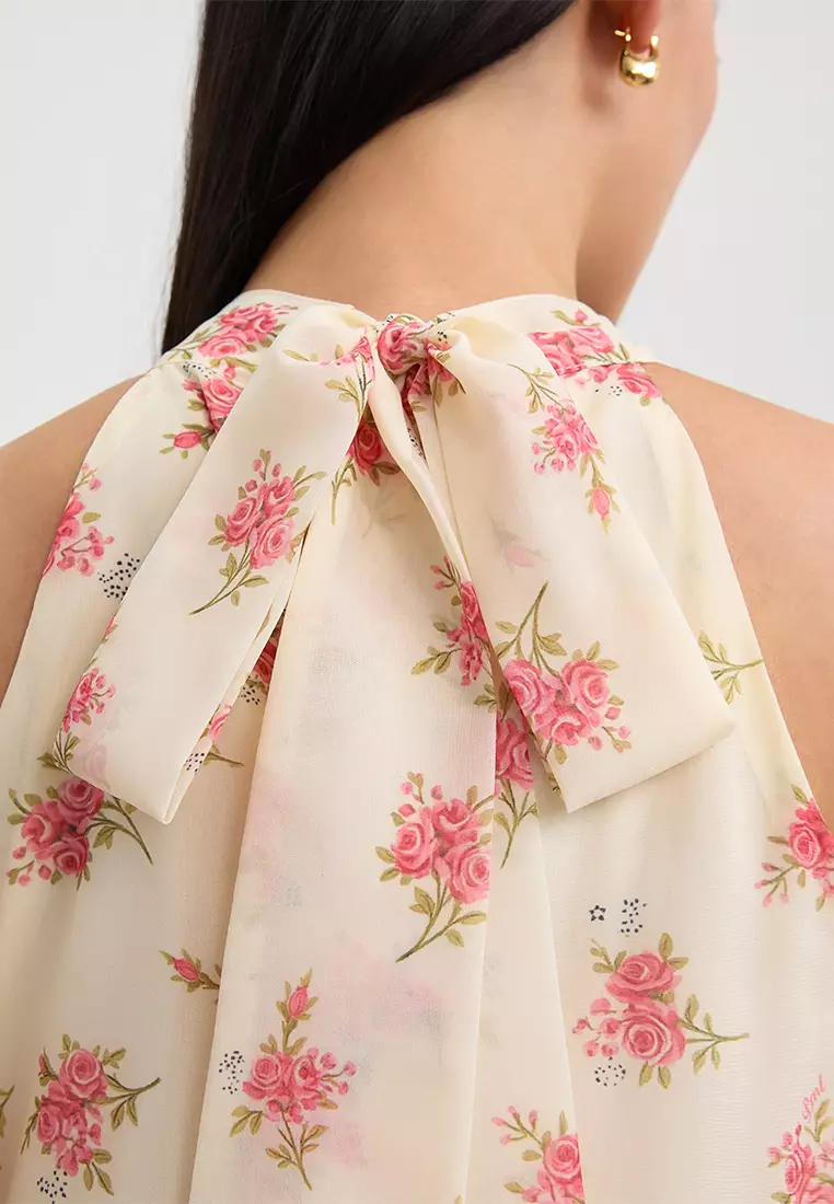Floral Halter Maxi Dress