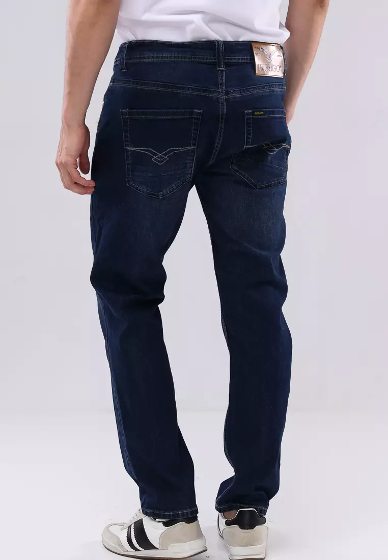 Denim Long Pants Slim Tapered Fit Stretch