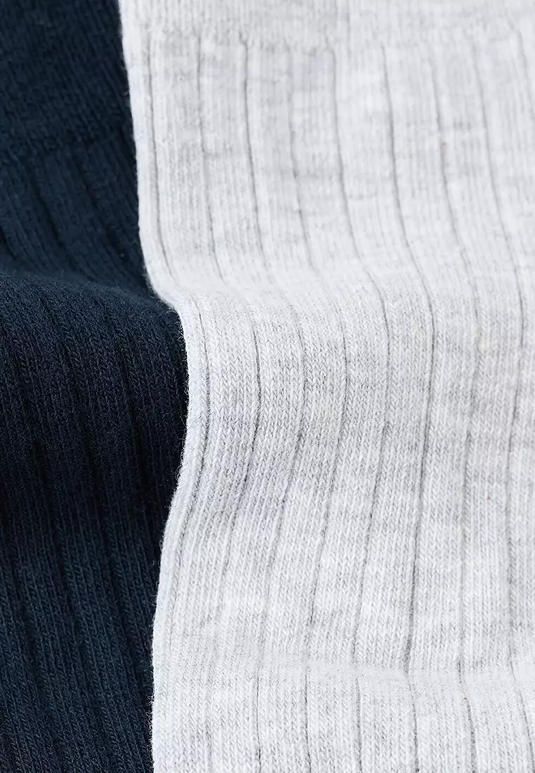 Pack Of 2 Ribbed Cotton Socks