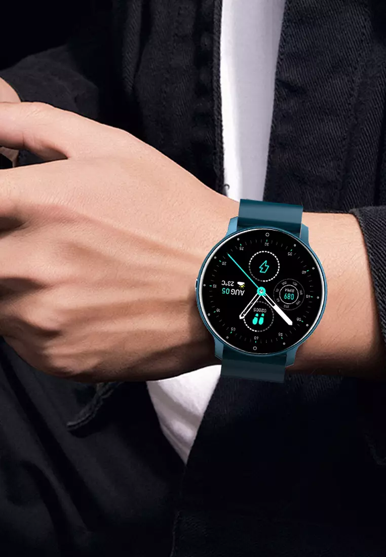 SmartWatch ZL02D Layar Terang 1.28'' Anti Air IP67 Olahraga Pemantauan Tidur dan Detak Jantung Jam Tangan Pria Wanita blue dengan tali jam gratis