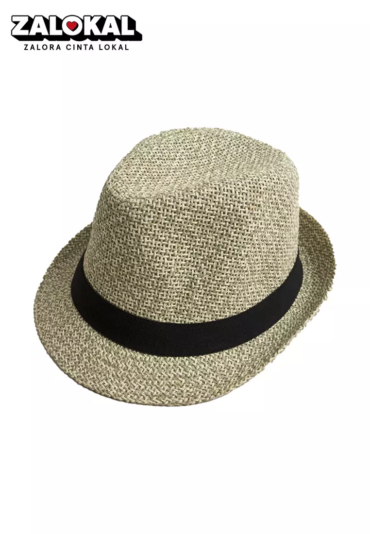 Topi fedora cowboy hat fedora ratan green houseofcuff