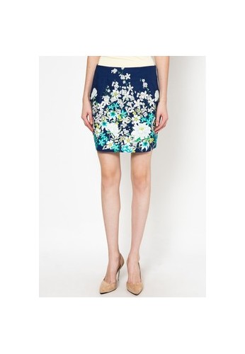 Short Skirt With Floral Motif