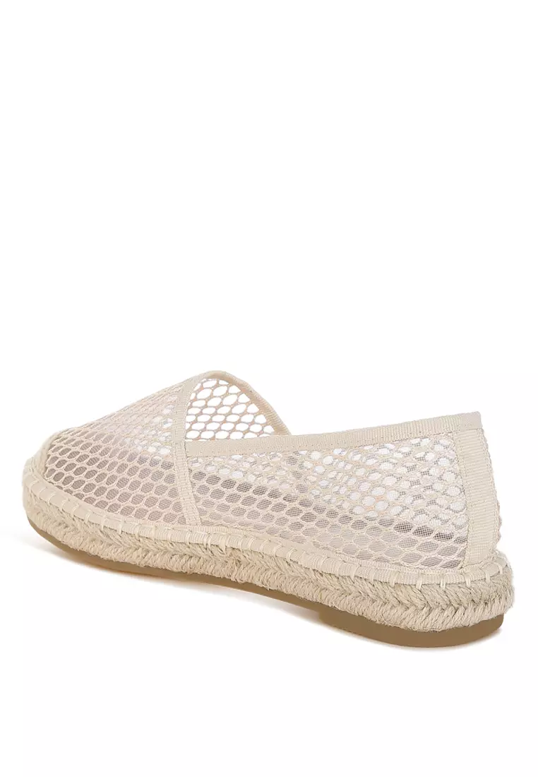 Mesh Espadrille Loafers In Beige