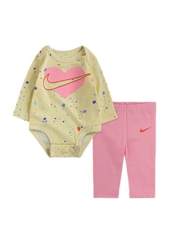 Nike yellow Nike Girl Newborn's Long Sleeves Bodysuit & Pants Set (0 - 9 Months) - Arctic Punch 18F6DKAC57FFFAGS_1