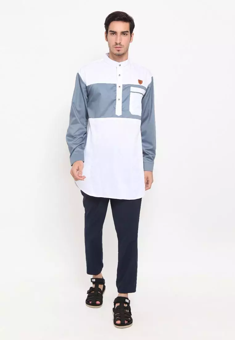 Zayidan Baju Koko Gamis Muslim Pria Zaid - Putih