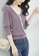 A-IN GIRLS purple Stylish V-Neck Contrast Color Knitted Sweater 3679FAA3CC2CADGS_2