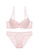 ZITIQUE pink Women's Autumn-winter 3/4 Cup Glossy Underwire Thin Padded Lingerie Set (Bra And Underwear) - Pink 0D0E8US12B238EGS_1