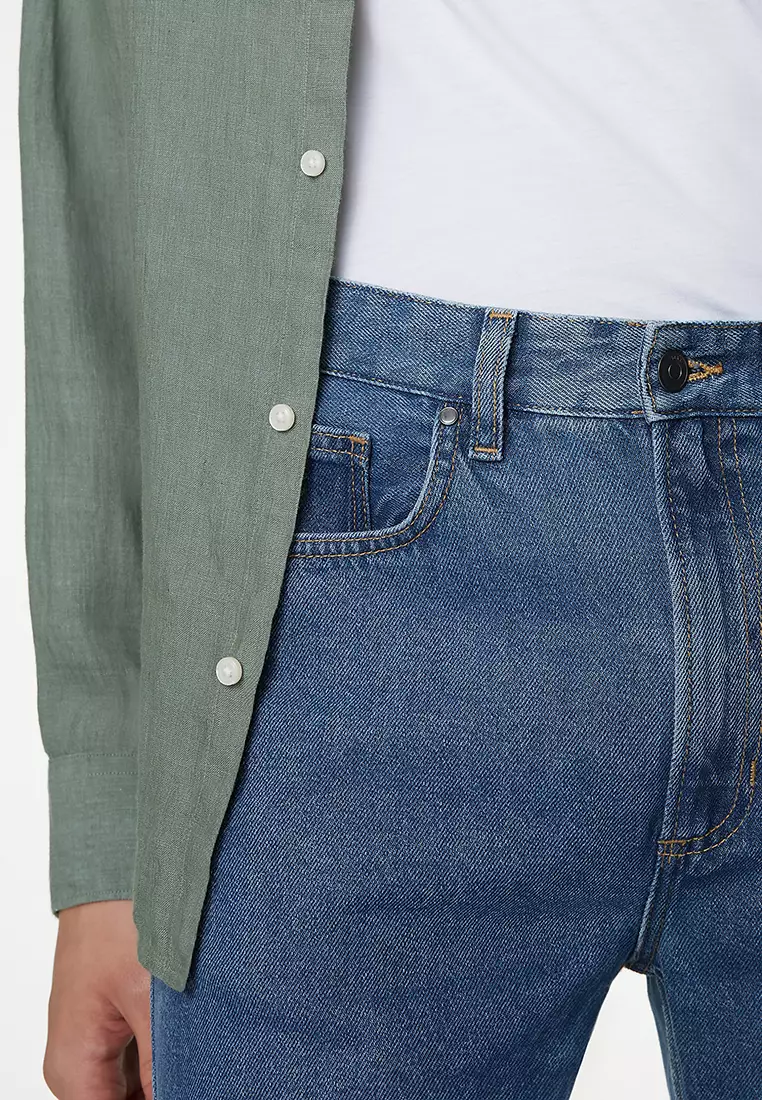 Straight Fit Pure Cotton Jeans