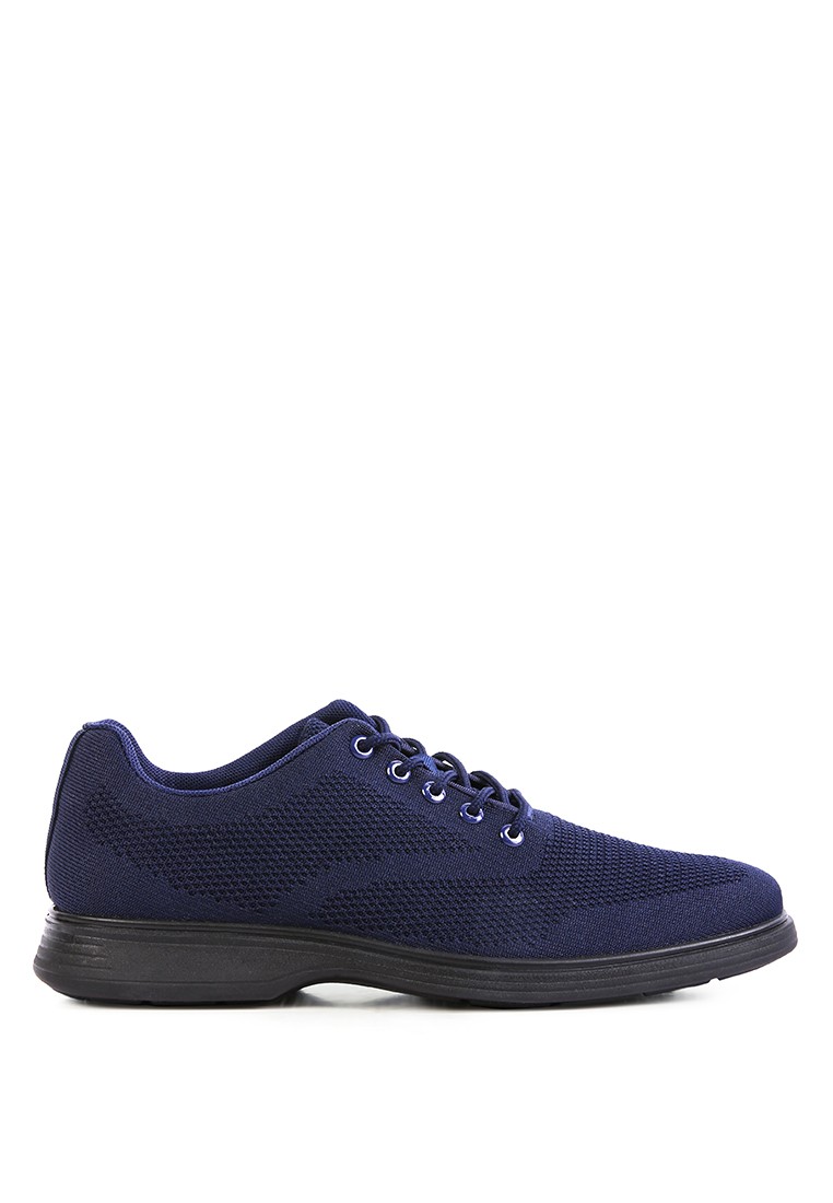 Navy Blue Casual Knitted Walking Shoes