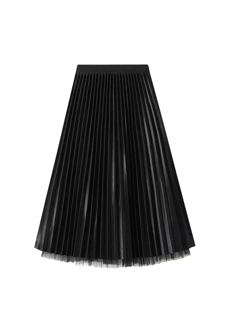 Mesh High Waist Pleated Skirt AF2605