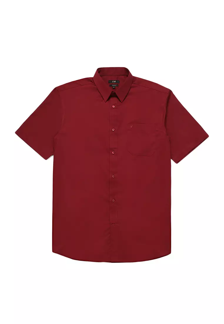 Jobb Geremy Kemeja Pria Lengan Pendek Regular Fit Maroon 3