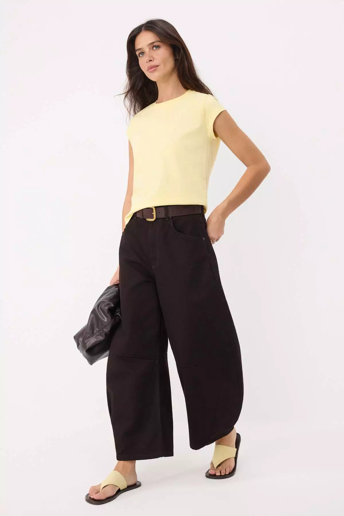 Yellow Fitted Short Sleeve 100% Cotton Knitted T-Shirt Twoss26Ts00252