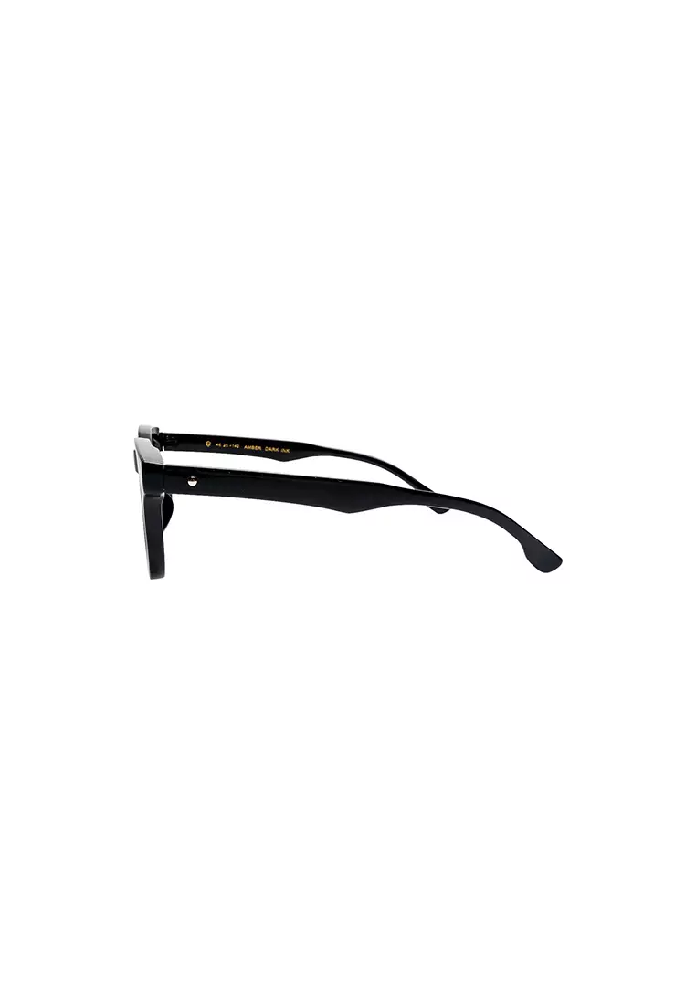 Amber Unisex UV400 Sunglasses - Fashionable Everyday Wear - Dark Ink